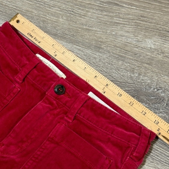 Anthropologie Pilcro High Rise Skinny Corduroy Velvet Jeans Berry Burgundy sz 25 - Picture 12 of 13